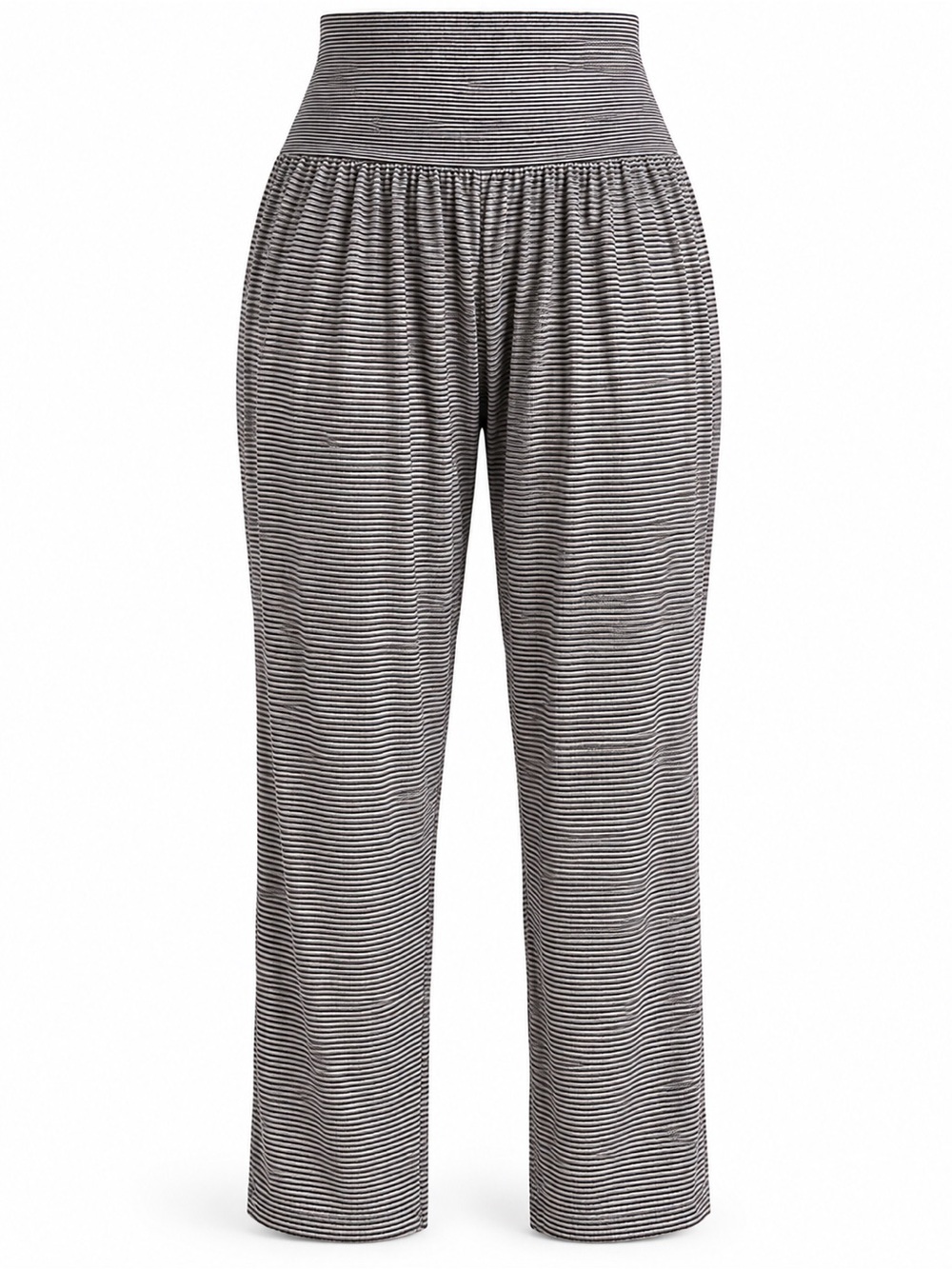 Black White Micro Stripe High Waist Harem Jogger Pants